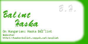 balint haska business card